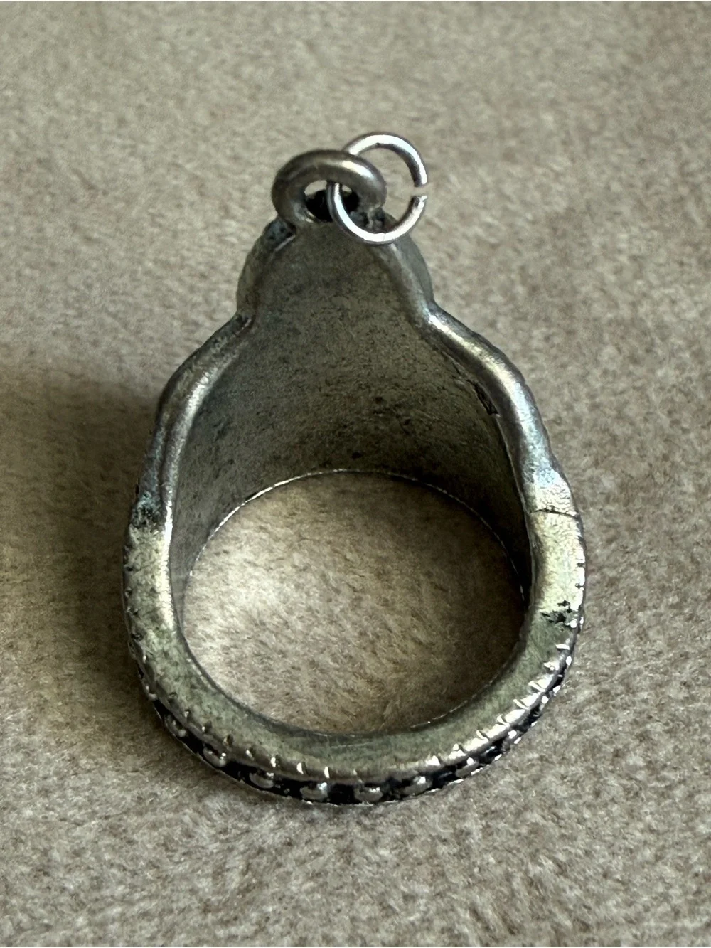 Vintage-Inspired Silver Ring with Green Stone